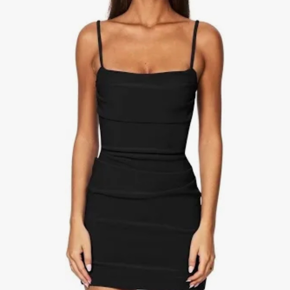 Chic Black Strappy Dress